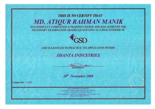 GSD Certificate