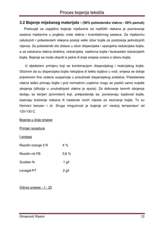Proces Bojenja Tekstila - Rasim Omanović | PDF