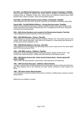 Colin Rogers CV, January, 2016 | DOC