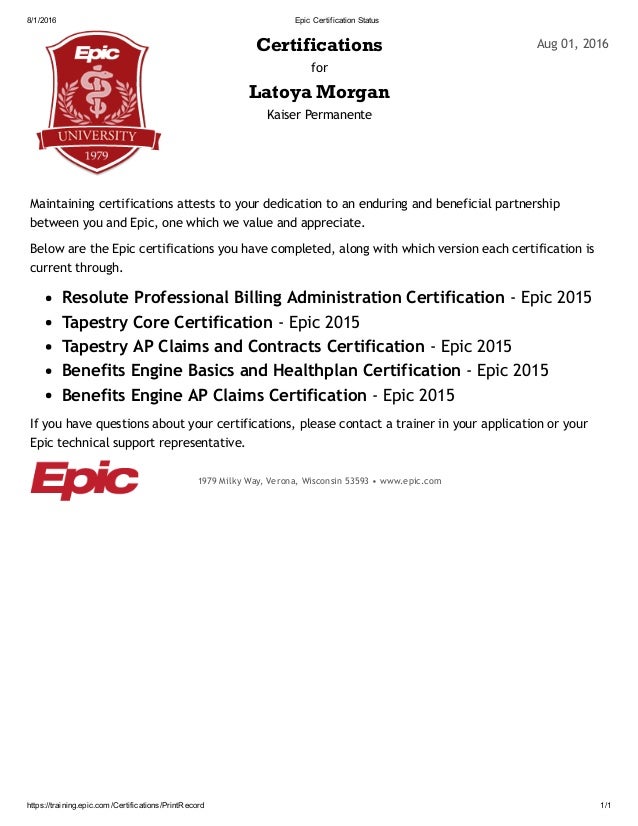 Epic Certification Aptitude Test