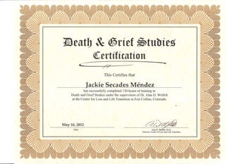 Death and Grief Studies Certification0001