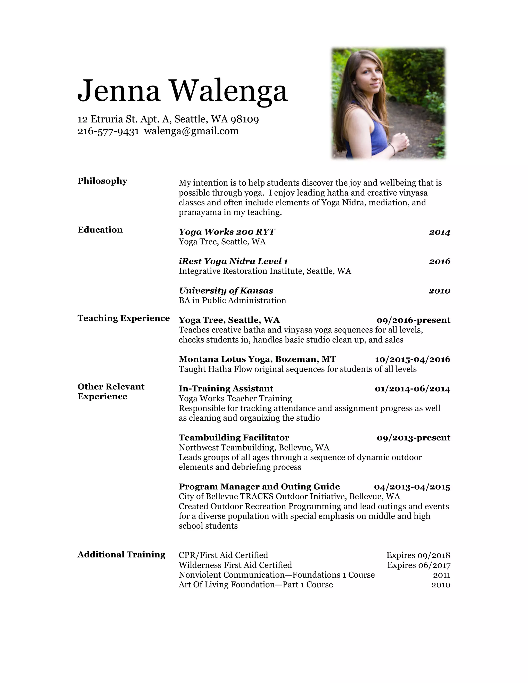yoga resume PDF - Yoga Resume 1 2048