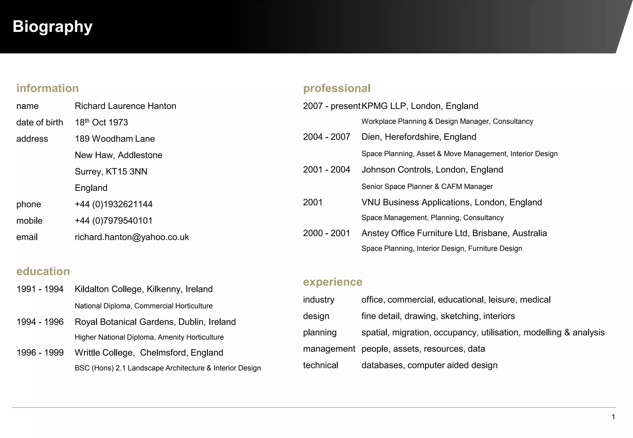 Richard Hanton Portfolio 2012 - Samples | PPT