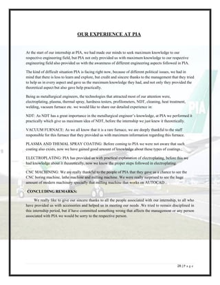 PIA internship report | PDF