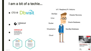 Anton Els
I am a bit of a techie…
■ CTO @
■
■
■
3
Linux
Docker
Disaster Recovery
Oracle Databases
Standby DatabasesVirtualization
IoT / Raspberry Pi / Arduino
Cloud
DevOps
 