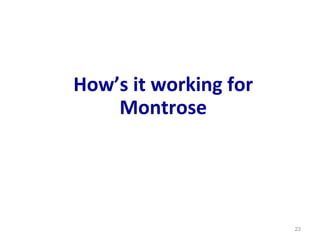 How’s it working for
Montrose
23
 