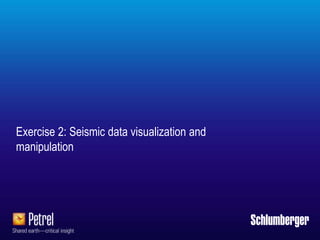 Schlumberger-Private
Exercise 2: Seismic data visualization and
manipulation
 