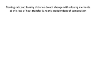 Cooling rate and Jominy distance do not change with alloying elements
as the rate of heat transfer is nearly independent of composition

 