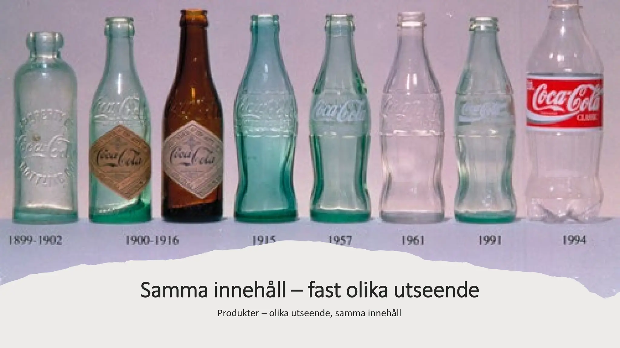Samma innehåll – fast olika utseende
Produkter – olika utseende, samma innehåll
 