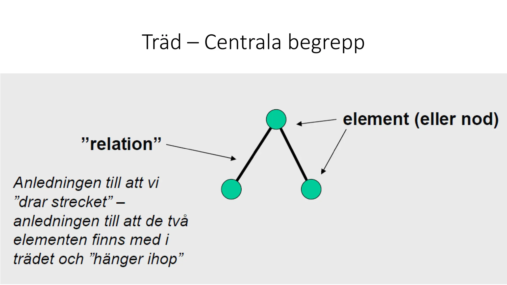 Träd – Centrala begrepp
 
