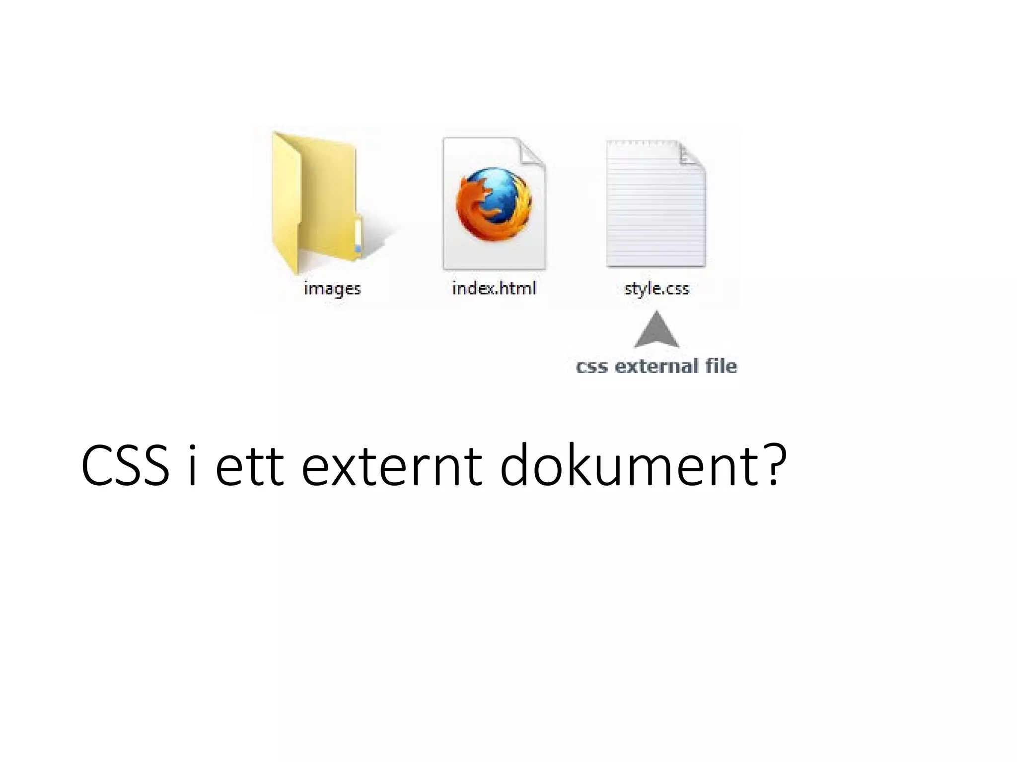 CSS i ett externt dokument?
 