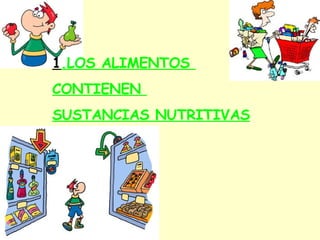 1 .LOS ALIMENTOS  CONTIENEN  SUSTANCIAS NUTRITIVAS 