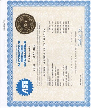 ASE Master Certification