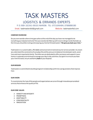 TASKMASTERS COMPANY PROFILE | DOCX
