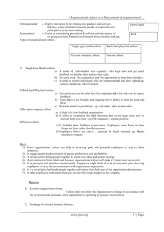 Organisational culture as a Determinant of organisational development | PDF
