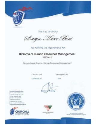 Bunt Diploma Human Resources Management