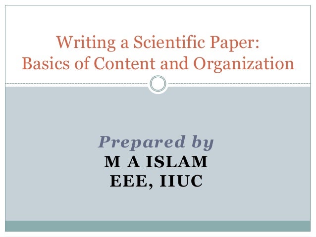 M A Islam Ch 5 Writing Scientific Paper Long Form