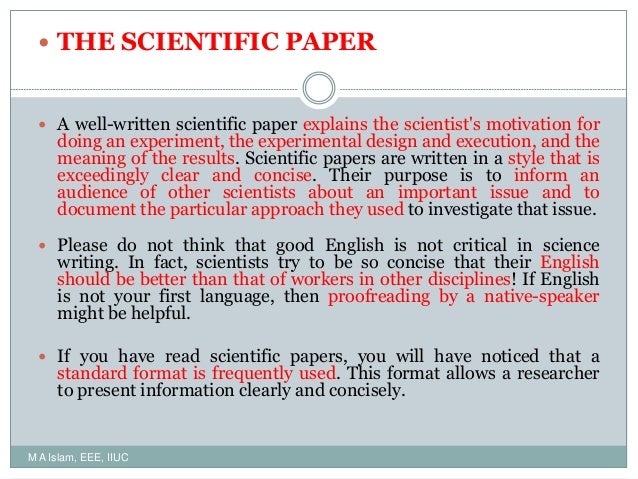 M A Islam Ch 5 Writing Scientific Paper Long Form