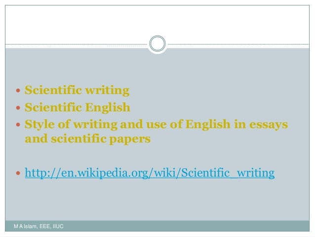 M A Islam Ch 5 Writing Scientific Paper Long Form