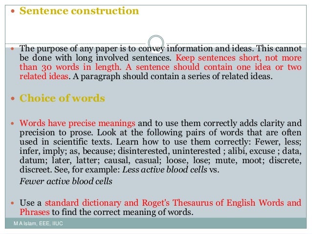 M A Islam Ch 5 Writing Scientific Paper Long Form