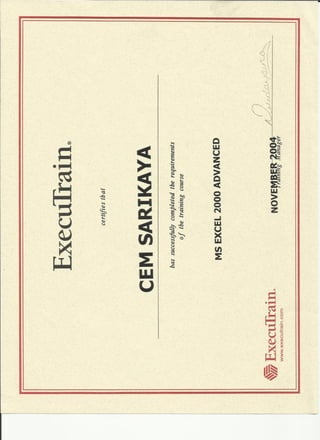 Certificate_ExecuTrain Excel_adv_11 2004