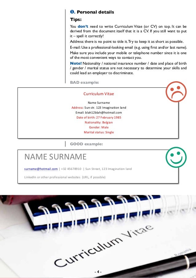 preparing a curriculum vitae