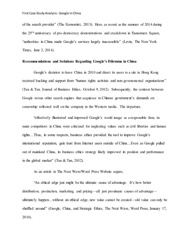 Ldr 6140 First Case Study Analysis Google In China