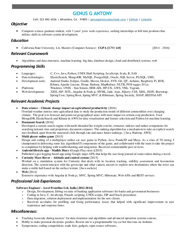programming skills resumes