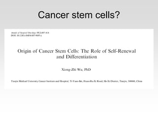 Cancer stem cells?
 