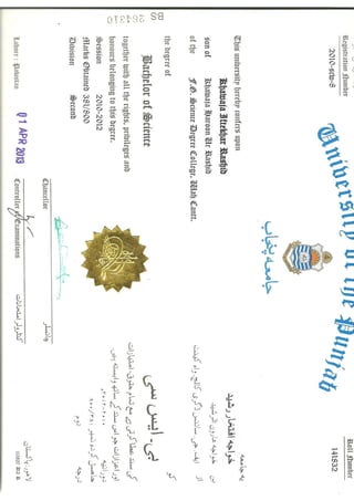 Bachlor Certificate