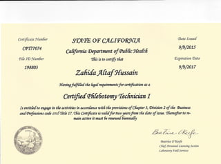 State Phlebotomy License