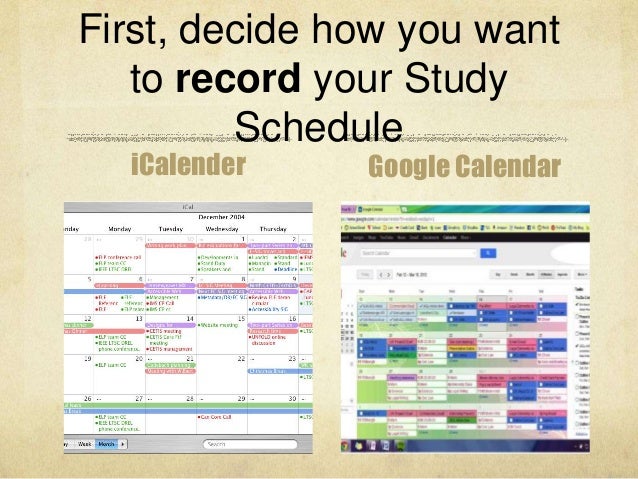 Creating A Study Schedule Creating A Study Schedule