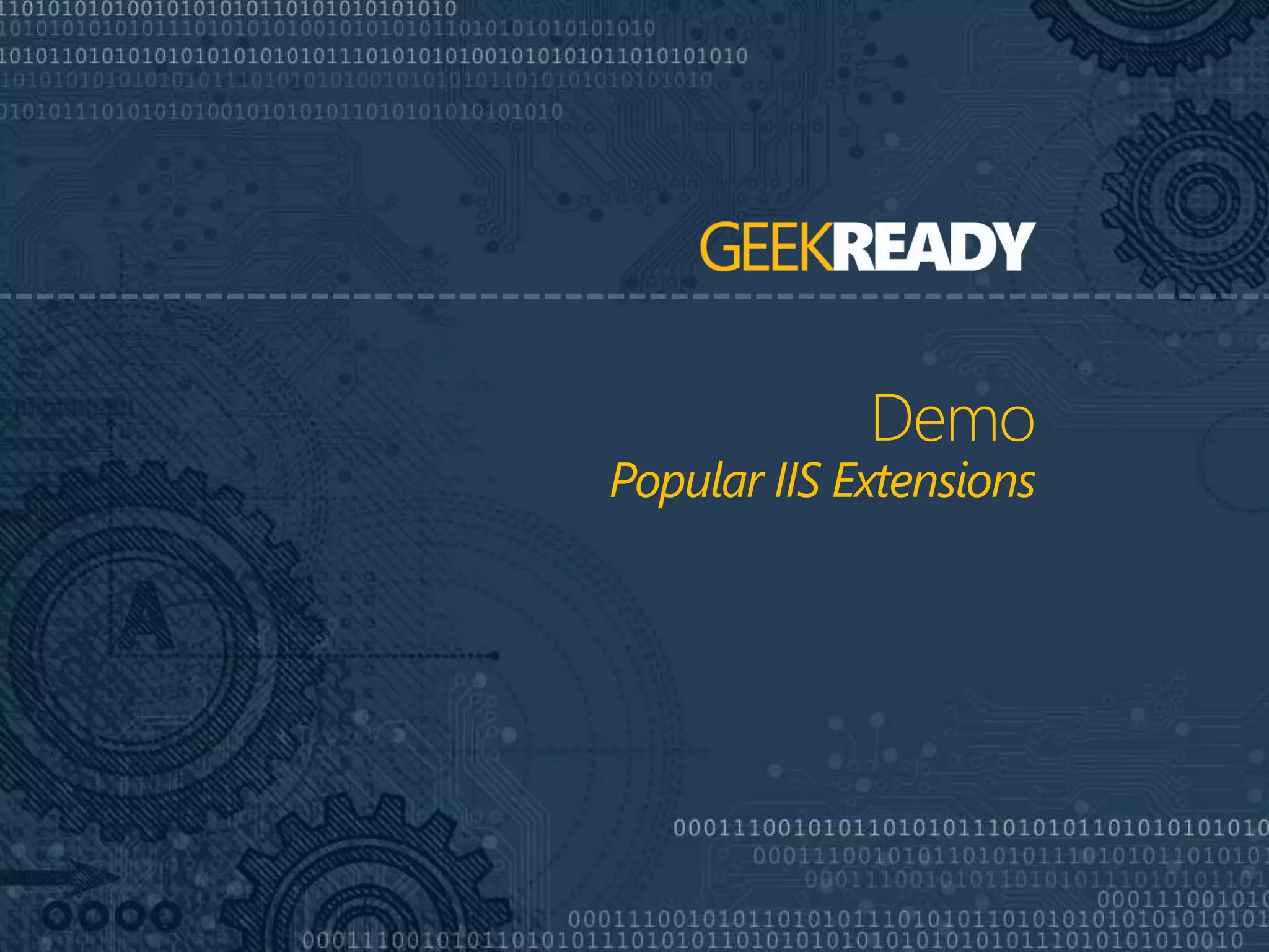 IIS7 For Non IIS PFEs