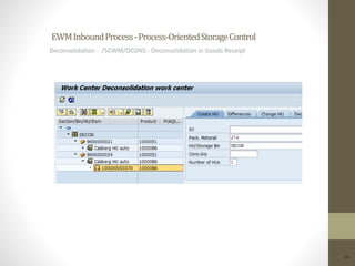 EWMInboundProcess-Process-OrientedStorageControl
13
Deconsolidation - /SCWM/DCONS - Deconsolidation in Goods Receipt
 