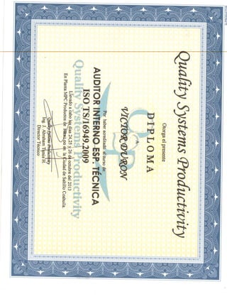 Certificado Auditor Interno