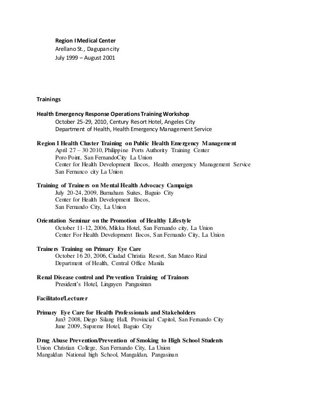 sample cirriculum vitae