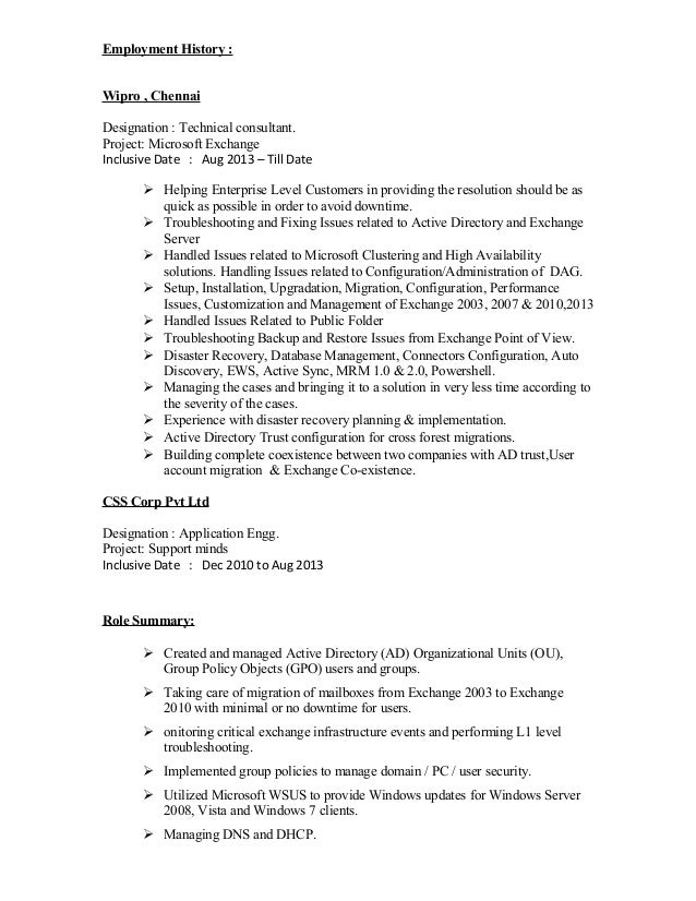 ashish exchange resume