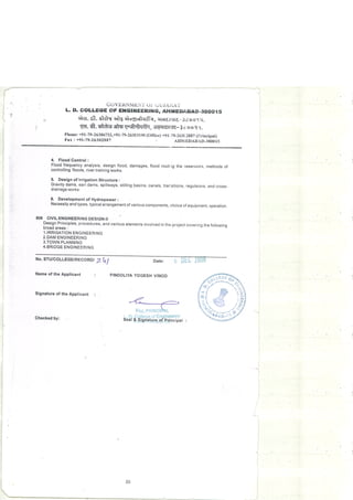 B.E. Civil Transcript_Yogesh Pindoliya | PDF