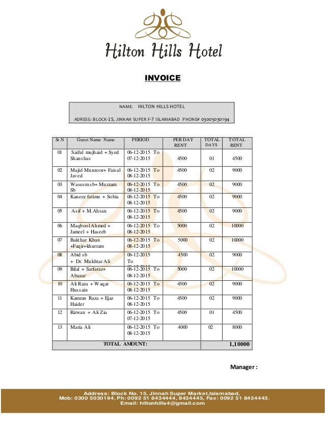 letterhead for hilton hills 2 hilton hotel receipts