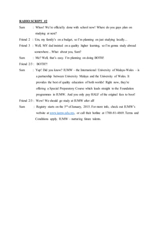 radio script (2) | DOCX