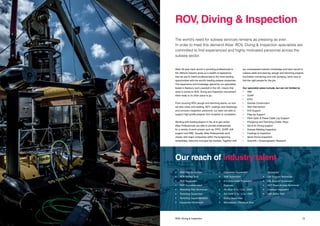 1312 Title ROV, Diving & Inspection
Atlas’ 30 year track record in providing professionals to
the offshore industry gives us a wealth of experience
that we use to match professionals to the most exciting
opportunities with the world’s leading subsea companies.
The experience and knowledge gained by our specialists
based in Banbury and Lowestoft in the UK, means that
when it comes to ROV, Diving and Inspection recruitment
there really is no other place to go.
From sourcing ROV, plough and trenching teams, air and
sat dive crews and welding, NDT, coatings and metallurgic
and corrosion inspection personnel, our team are able to
support high-profile projects from inception to completion.
Working with leading players in the oil & gas sector,
Atlas Professionals are able to provide professionals
for a variety of work-scopes such as; EPIC, SURF, drill
support and IRM. Equally, Atlas Professionals work
closely with major companies within the burgeoning
renewables, telecoms and pipe-lay markets. Together with
our unsurpassed industry knowledge and track record in
subsea cable and pipe-lay, plough and trenching projects,
touchdown monitoring and rock dumping, we’re here to
find the right people for the job.
Our specialist areas include, but are not limited to:
•	 IRM
•	 SURF
•	 EPIC
•	 Subsea Construction
•	 Well Intervention
•	 Drill Support
•	 Pipe-lay Support
•	 Fibre Optic & Power Cable Lay Support
•	 Ploughing and Trenching (Cable, Pipe)
•	 Sat & Air Diving support
•	 Subsea Welding Inspection
•	 Coatings & Inspection
•	 Aerial Drone Inspection
•	 Scientific / Oceanographic Research
The world’s need for subsea services remains as pressing as ever.
In order to meet this demand Atlas’ ROV, Diving & Inspection specialists are
committed to find experienced and highly motivated personnel across the
subsea sector.
ROV, Diving & Inspection
Our reach of industry talent
•	 ROV Pilot Technician
•	 ROV Tooling Tech
•	 ROV Supervisor
•	 ROV Superintendent
•	 Trenching Pilot Technician
•	 Trenching Supervisor
•	 Trenching Superintendent
•	 Equipment Technician
•	 Equipment Supervisor
•	 Shift Supervisor
•	 3.4 Underwater Inspection 		
	Engineer
•	 Air Diver 3.1u / 3.2u / DMT
•	 Sat Diver 3.1u / 3.2u / DMT
•	 Diving Supervisor
•	 Mechanical / Electrical Dive 		
	Technician
•	 Life Support Technician
•	 Life Support Supervisor
•	 NDT Rope Access Technician
•	 Coatings Inspection
•	 UAV Drone Pilot
 