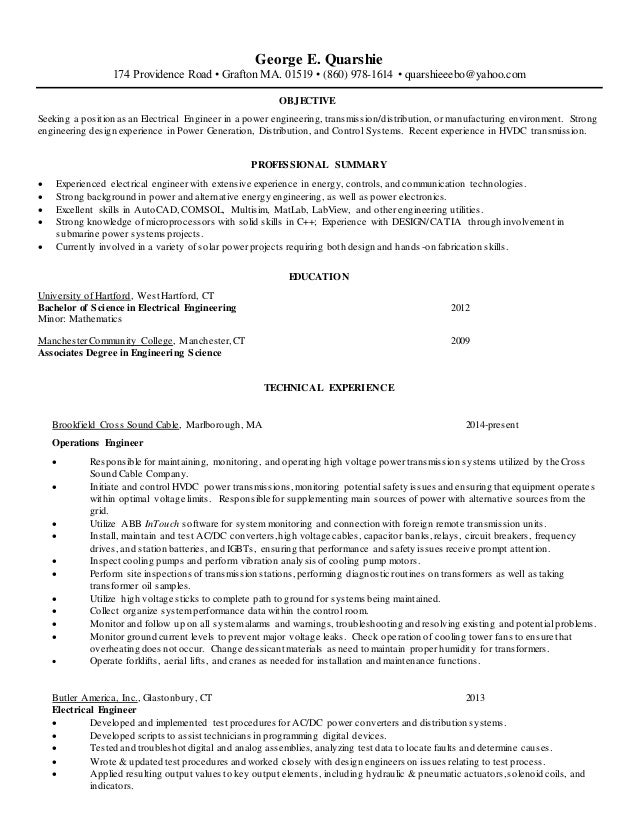 power engineer resumes
