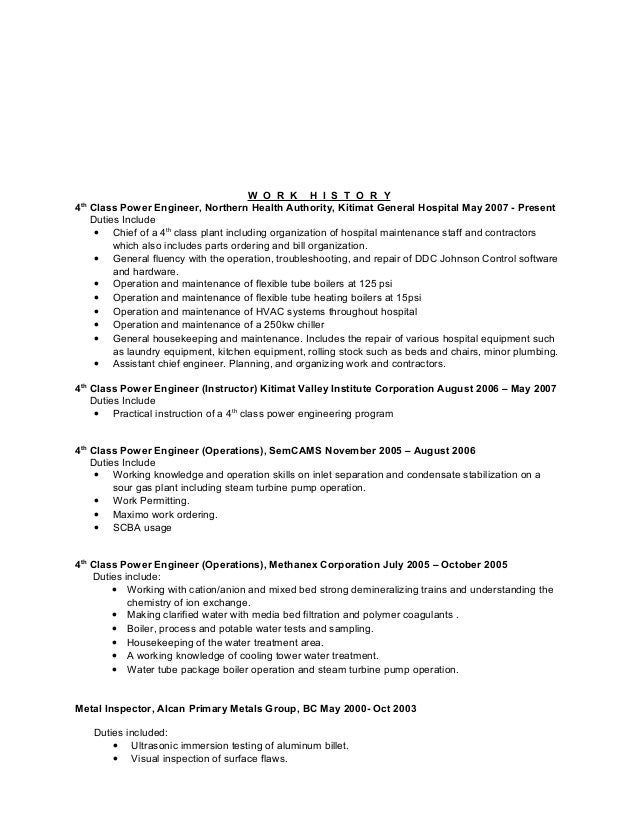 power engineering resumes