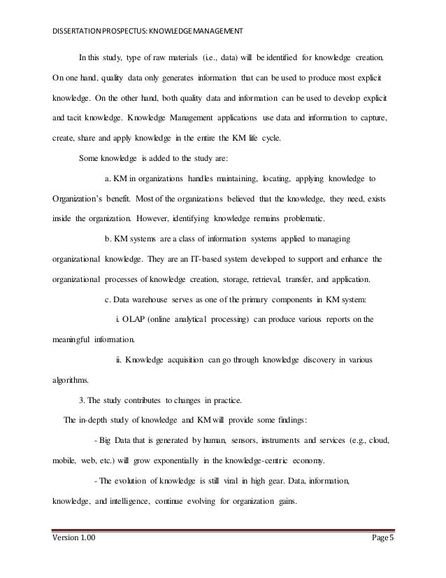 Dissertation prospectus literature review
