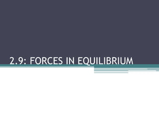 2.9: FORCES IN EQUILIBRIUM 