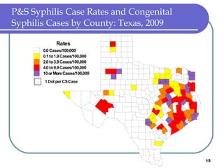 P&S Syphilis Case Rates and Congenital Syphilis Cases by County: Texas, 2009 