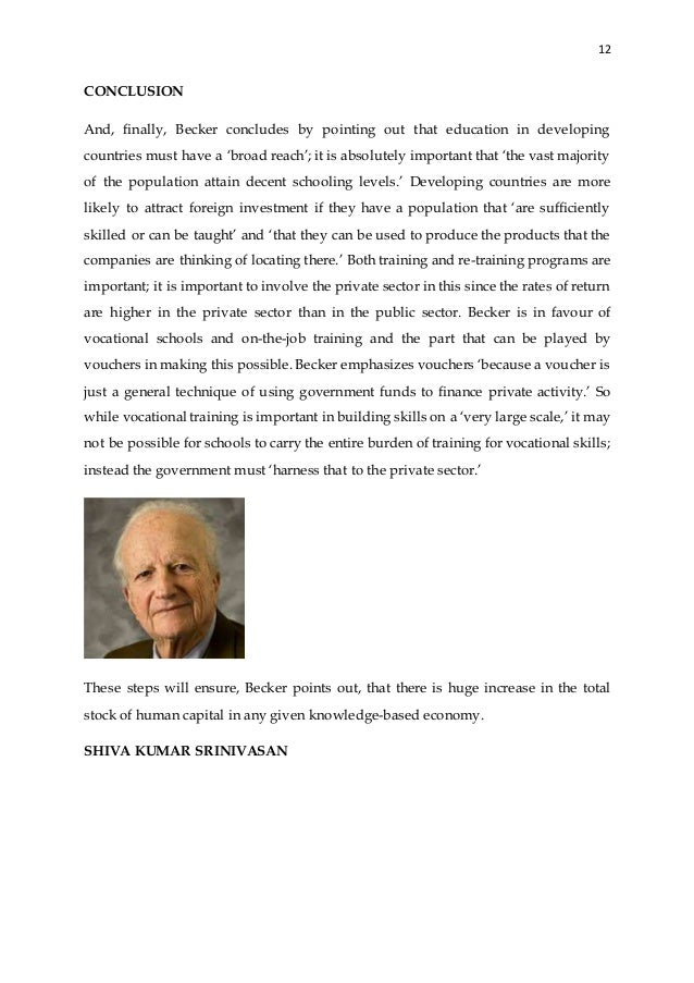 Gary s becker human capital - opmur