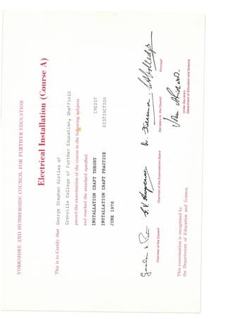 City & Guilds Diploma Front