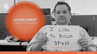 BLURRED LINES: INCUBATORS, ACCELERATORS & COWORKING PHX STARTUP WEEK | FEBRUARY 26, 2016
ADVANCEMENT
THROUGH ACCELERATION
WILEY LARSEN | ARIZONA STATE UNIVERSITY
(PHOTO COURTESY OF YSCOUTS.COM)
 