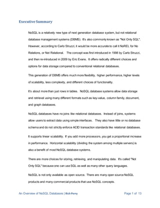 NoSQL_Databases | DOCX | Databases | Computer Software and Applications